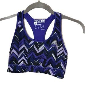 adidas Techfit Women's Purple Sports Bra, Size S
